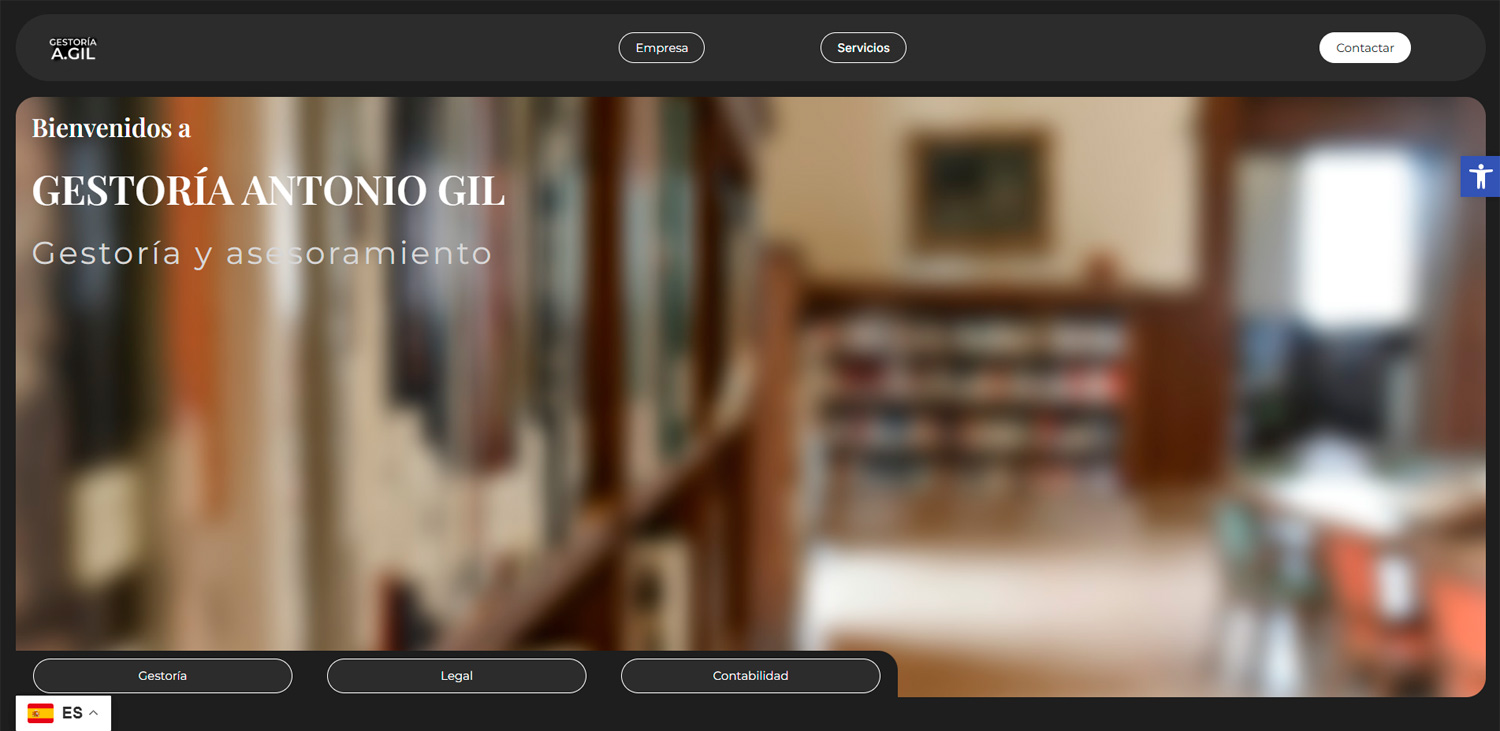 Proyecto web de Gestoría Antonio Gil desarrollado por OliGar