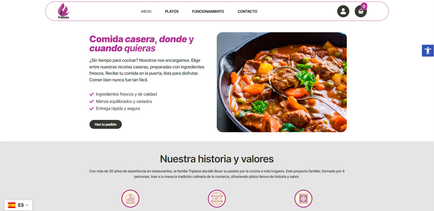 Proyecto web de Tripiana en tu mesa desarrollado por OliGar