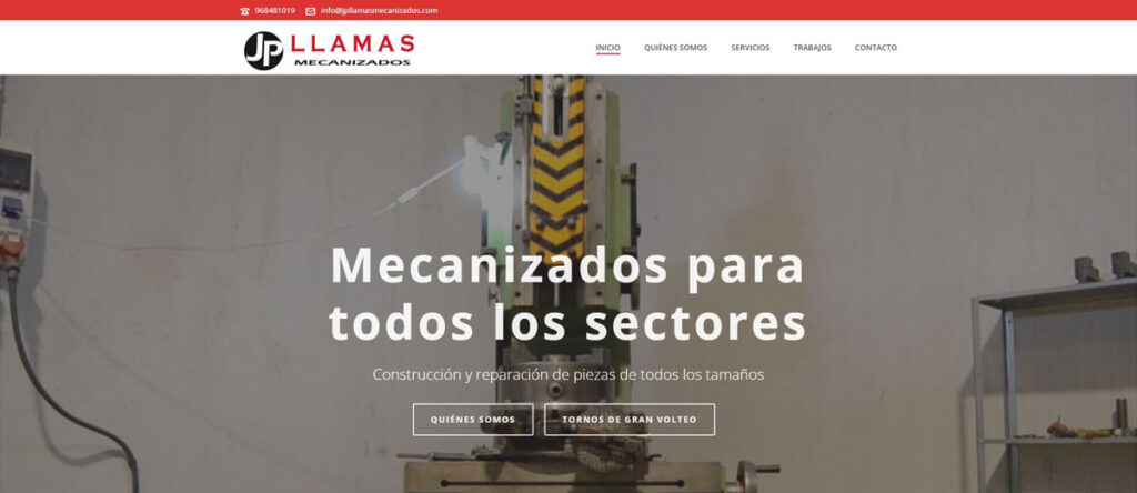 Portada del proyecto JP Llamas Mecanizados, desarrollado por OliGar