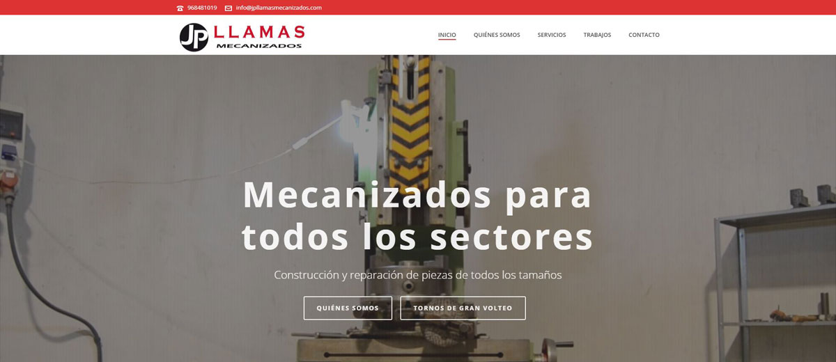 Portada del proyecto JP Llamas Mecanizados, desarrollado por OliGar